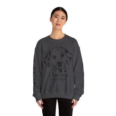 Damatian Dog Lover Sweatshirt, Pet's Name Personalized Gift Idea, Frenchie Dog Owner Apparel, Custom Dog Paw Print Jumper, Comfy Crewneck