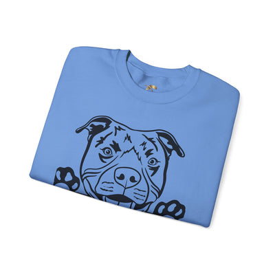 Pit Bull Lover Sweatshirt, Pet's Name Personalized Gift Idea, Pit Bull Dog Owner Apparel, Custom Dog Paw Print Jumper, Comfy Crewneck - NOTALIFY