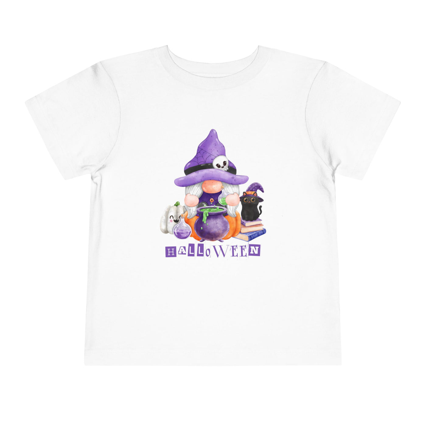 NOTALIFY Halloween Gnome Toddler TEE 1| Cute Fall Tee with Pumpkin | Soft Cotton Short Sleeve | Spooky Autumn Outfit for Kids