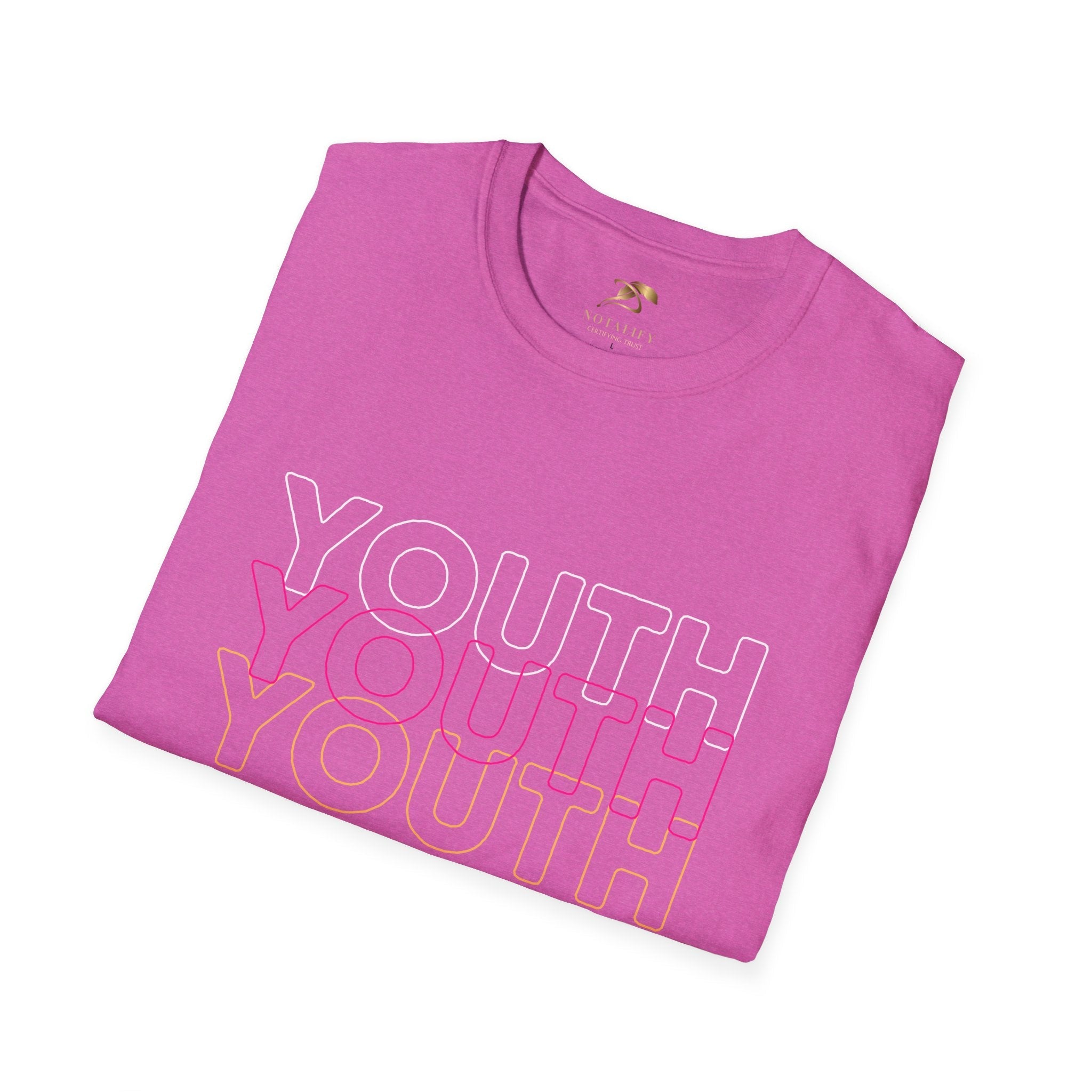Youth Day Unisex Softstyle T-Shirt in pink with layered 