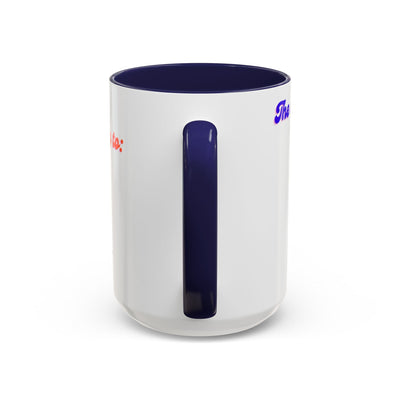 Infinity Butterfly Mug with dark blue interior and handle, 15oz, creative gift for inspiration.