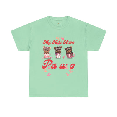 Dog Lover Unisex Tee, Animal Parent Tshirt, My Kids Have Paws Shirt, Cute Puppy Graphic Tee, Pet Owner Gift, Casual Dog Mom Dad Top - NOTALIFY