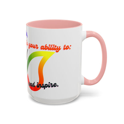 Infinity Butterfly Mug with vibrant design, pink handle, and interior; perfect gift for creatives.