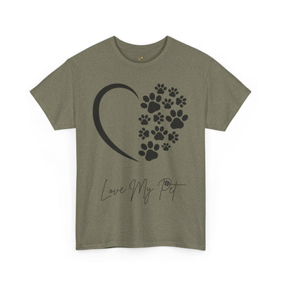 Pet Lover Unisex Heavy Cotton Tee, Love My Pet Shirt, Dog Cat Owner Gift, Animal Lover Apparel, Pet Tee - NOTALIFY