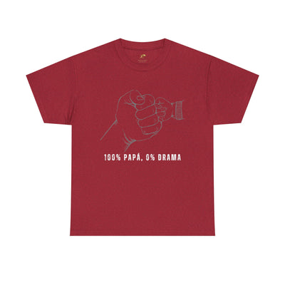 100 Percent Papá 0 Percent Drama Shirt | Funny Spanish Dad Tee | Fathers Day Gift for Dad| Cool Latino Dad Shirt | Parent Humor Graphic Tee