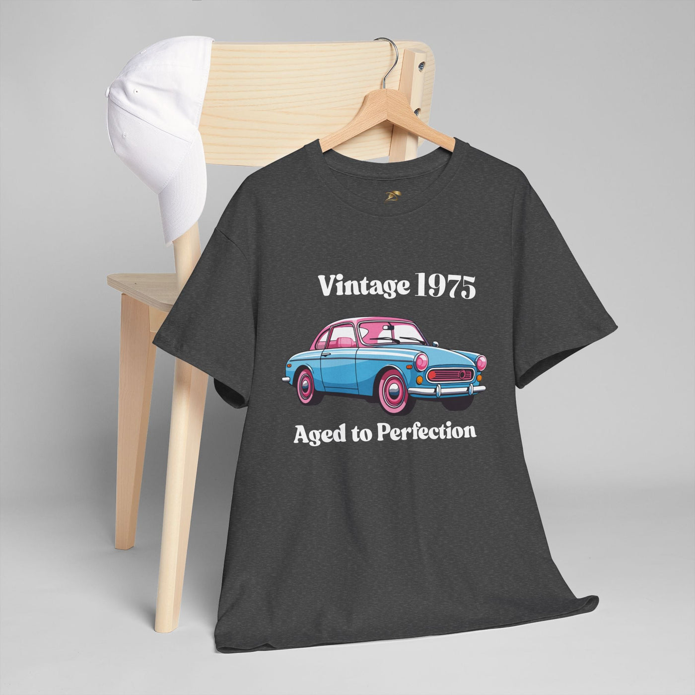 Vintage Aged to Perfection t-shirt with classic car graphic, perfect birthday gift for car lovers and enthusiasts.
