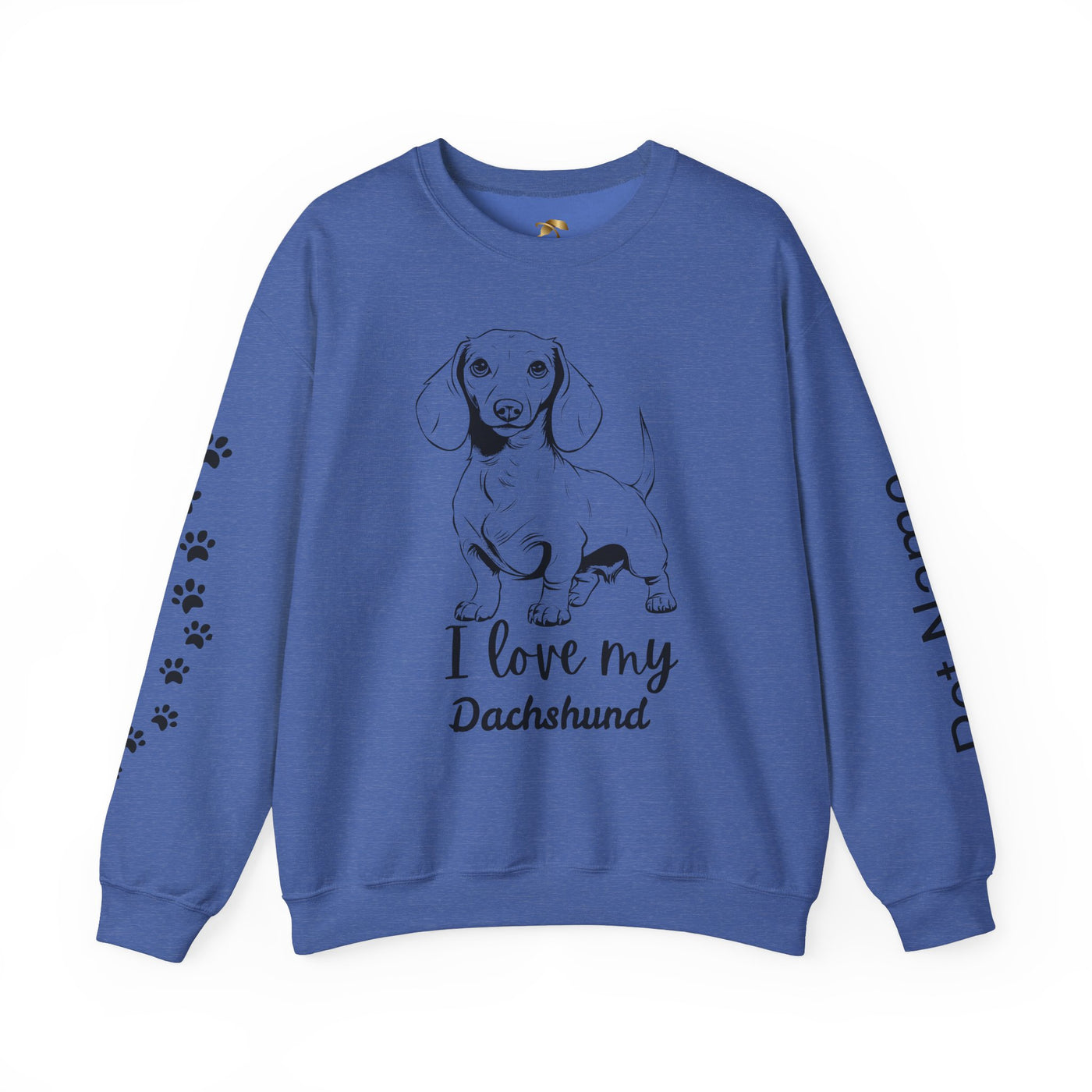 Dachshund Dog Lover Sweatshirt, Pet's Name Personalized Gift Idea, Dachshund Dog Owner Apparel, Custom Dog Paw Print Jumper, Comfy Crewneck - NOTALIFY