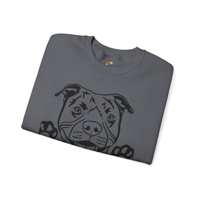 Pit Bull Lover Sweatshirt, Pet's Name Personalized Gift Idea, Pit Bull Dog Owner Apparel, Custom Dog Paw Print Jumper, Comfy Crewneck - NOTALIFY