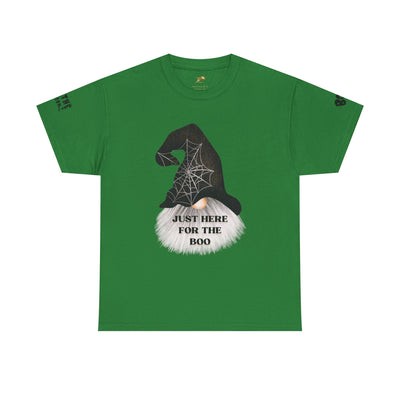 NOTALIFY Halloween Just Here for the Boo Graphic Tee, Spooky T-Shirt, Fun Fall Apparel, Unisex Halloween Tee, Gnome & Bats