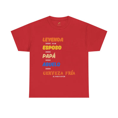 Funny Grandpa Beer Shirt | Leyenda Desde Esposo Papá Abuelo Tee | Spanish Dad Gift | Fathers Day Latino Humor T-Shirt for Men | Gift for Dad