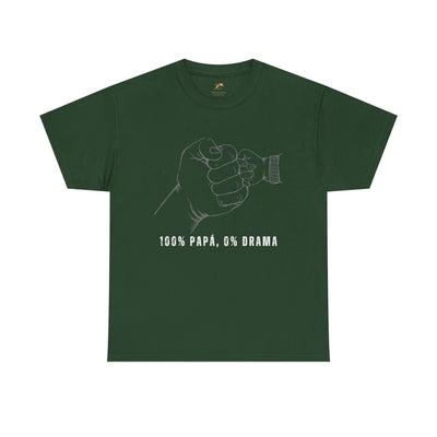 100 Percent Papá 0 Percent Drama Shirt | Funny Spanish Dad Tee | Fathers Day Gift for Dad| Cool Latino Dad Shirt | Parent Humor Graphic Tee