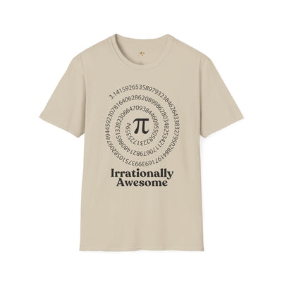 Pi Day Unisex Softstyle T-Shirt, Math Geek Gift, Irrationally Awesome Tee, March 14 Celebration Shirt, Mathematics Lover Top - NOTALIFY