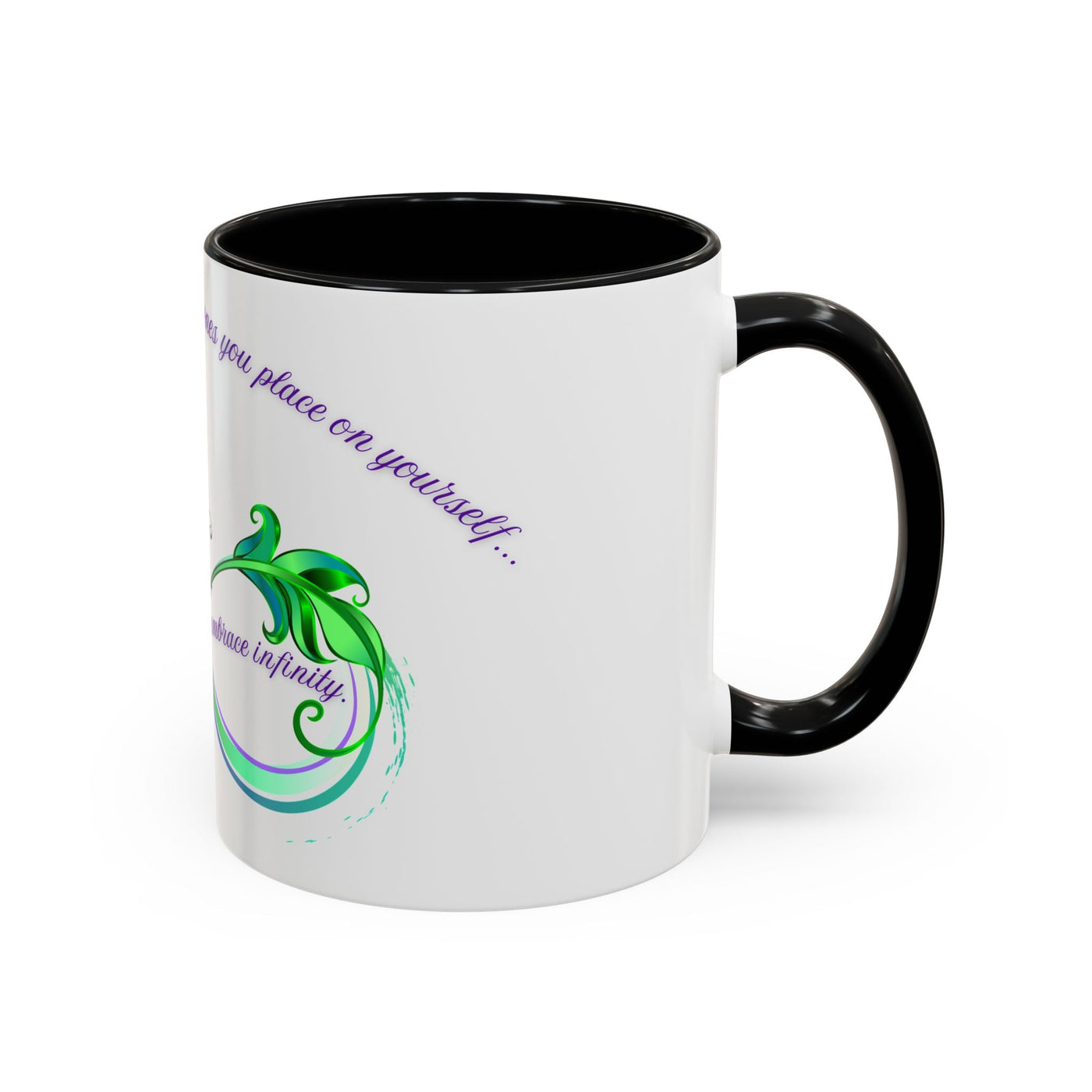 Inspirational Butterfly Coffee Mug with embrace infinity design, perfect for motivational moments and self-care gifts.