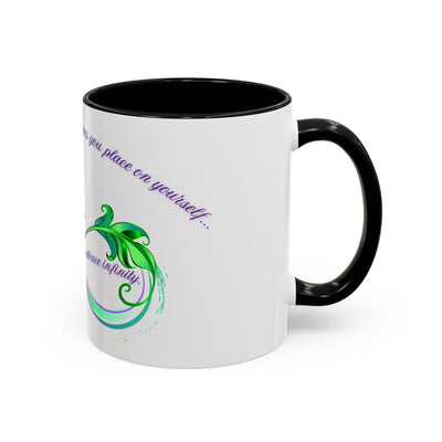 Inspirational Butterfly Coffee Mug with embrace infinity design, perfect for motivational moments and self-care gifts.