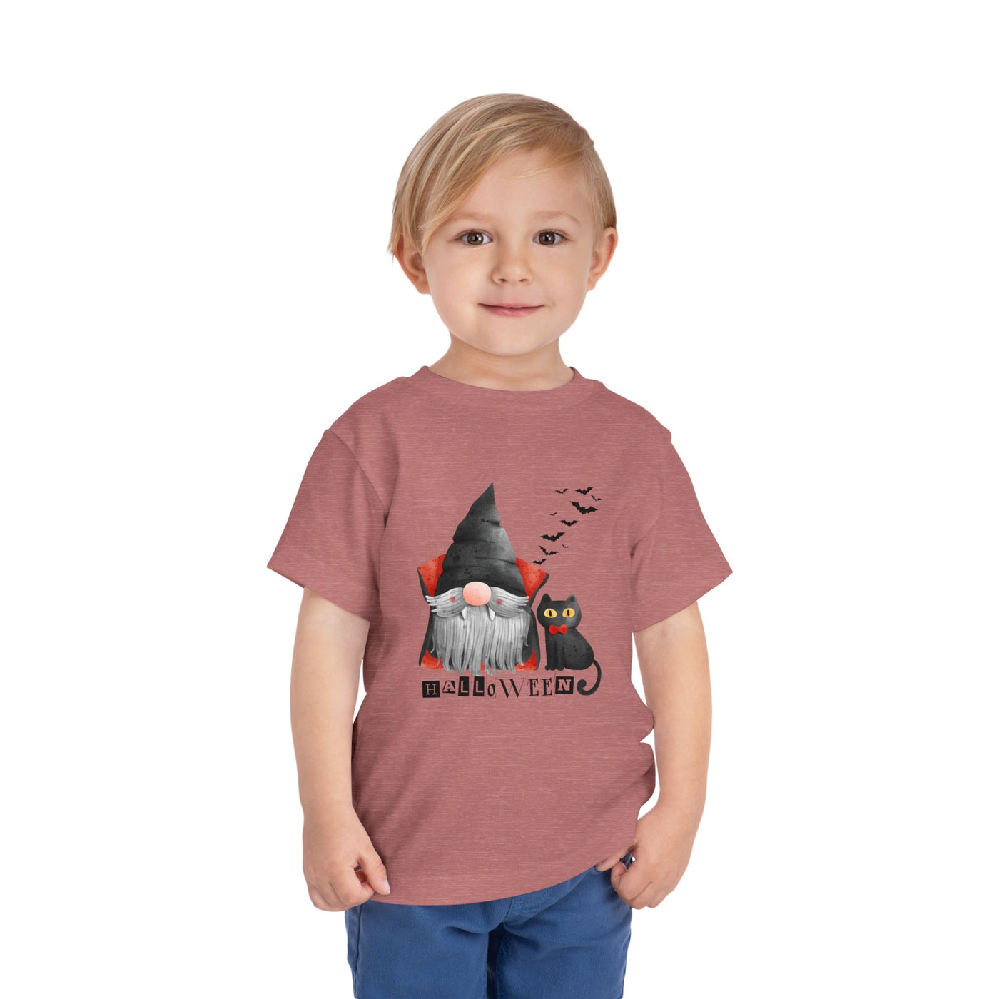 NOTALIFY Boo Halloween Gnome-CAT Toddler T-Shirt | Cute Fall Tee with Candy Bucket | Soft Cotton Short Sleeve | Spooky Outfit