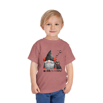 NOTALIFY Boo Halloween Gnome-CAT Toddler T-Shirt | Cute Fall Tee with Candy Bucket | Soft Cotton Short Sleeve | Spooky Outfit