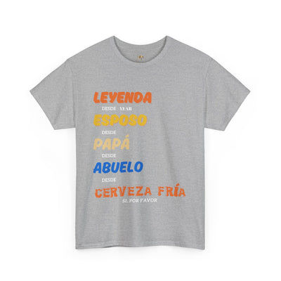 Funny Grandpa Beer Shirt | Leyenda Desde Esposo Papá Abuelo Tee | Spanish Dad Gift | Fathers Day Latino Humor T-Shirt for Men | Gift for Dad
