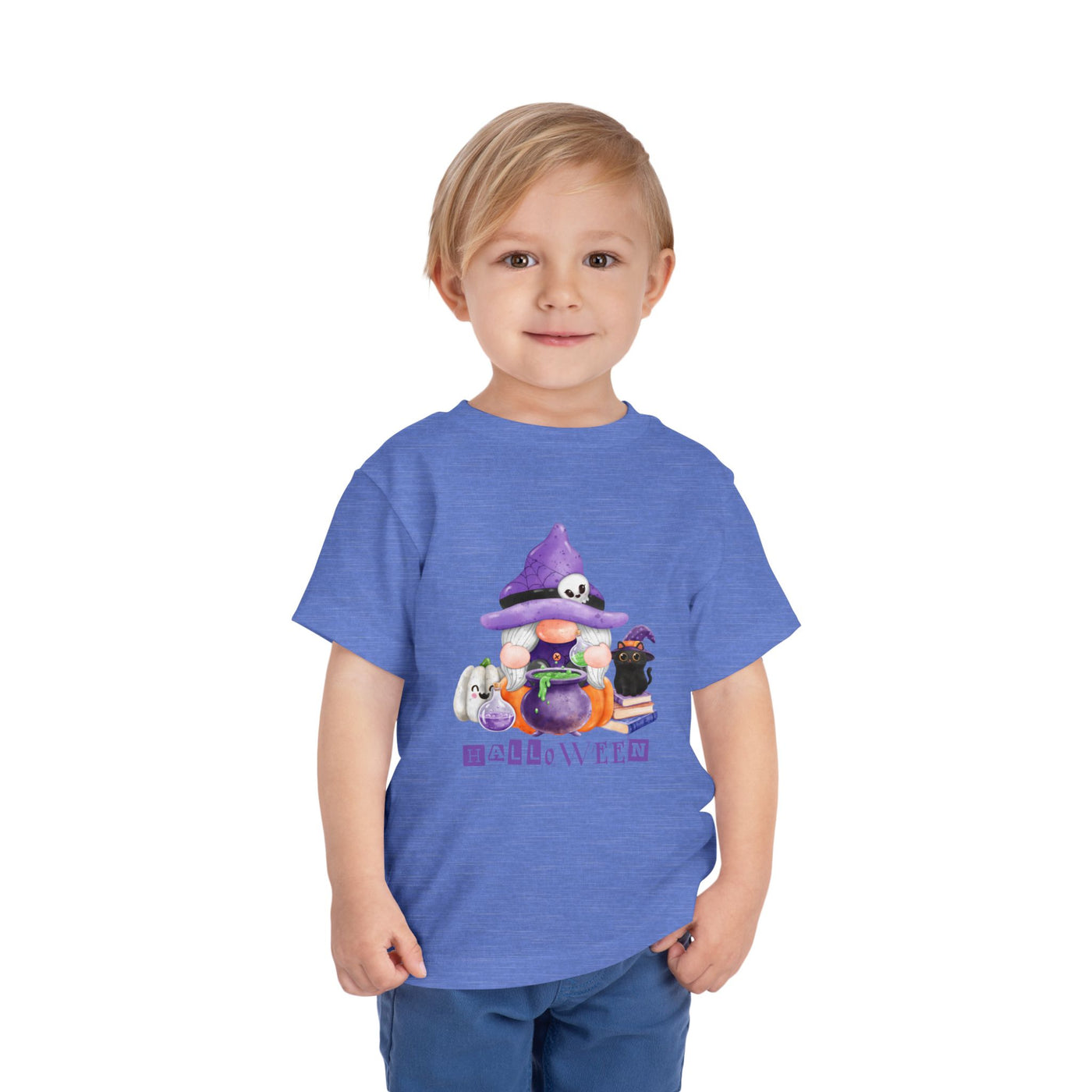 NOTALIFY Halloween Gnome Toddler TEE 1| Cute Fall Tee with Pumpkin | Soft Cotton Short Sleeve | Spooky Autumn Outfit for Kids