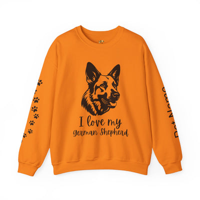 German Shepherd Lover Sweatshirt, Pet's Name Personalized, German Shepherd Dog Owner Apparel, Custom Dog Paw Print Jumper, Comfy Crewneck - NOTALIFY