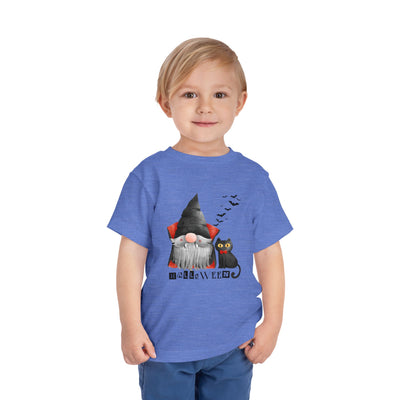 NOTALIFY Boo Halloween Gnome-CAT Toddler T-Shirt | Cute Fall Tee with Candy Bucket | Soft Cotton Short Sleeve | Spooky Outfit