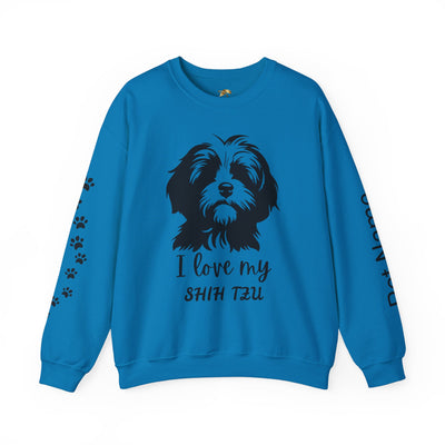 Shih Tzu Dog Lover Sweatshirt, Pet's Name Personalized Gift Idea, Frenchie Dog Owner Apparel, Custom Dog Paw Print Jumper, Comfy Crewneck