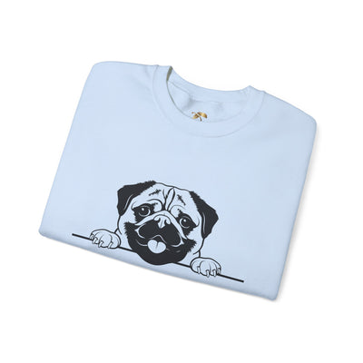 Pug Dog Lover Sweatshirt, Pet's Name Personalized Gift Idea, Pug Dog Owner Apparel, Custom Dog Paw Print Jumper, Comfy Crewneck - NOTALIFY