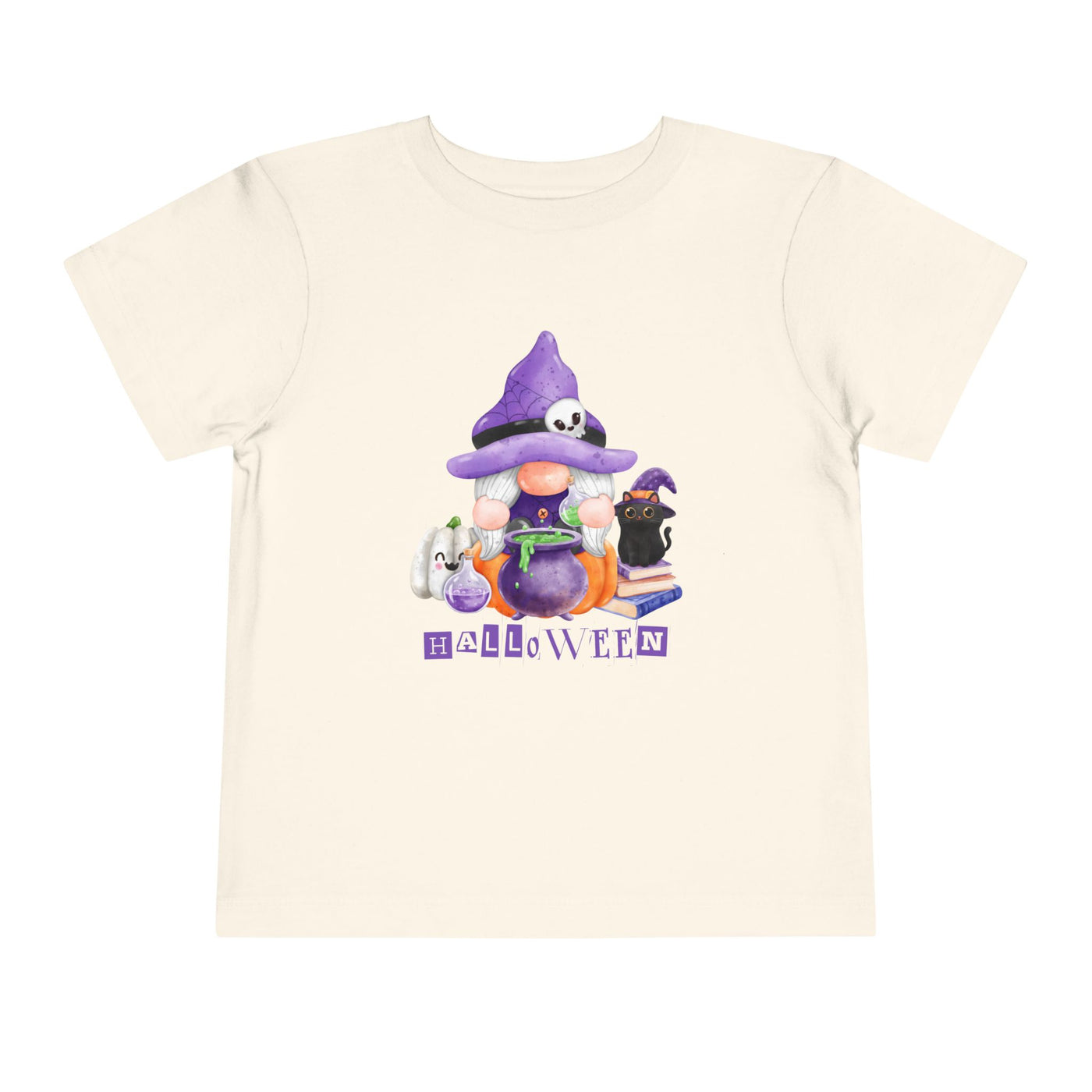 NOTALIFY Halloween Gnome Toddler TEE 1| Cute Fall Tee with Pumpkin | Soft Cotton Short Sleeve | Spooky Autumn Outfit for Kids