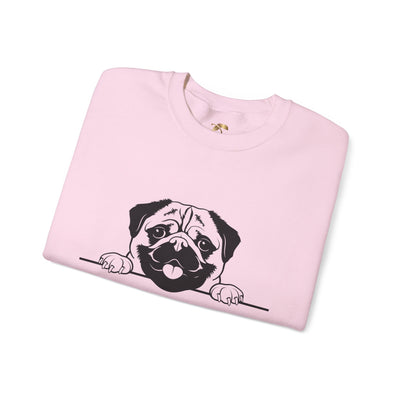 Pug Dog Lover Sweatshirt, Pet's Name Personalized Gift Idea, Pug Dog Owner Apparel, Custom Dog Paw Print Jumper, Comfy Crewneck - NOTALIFY
