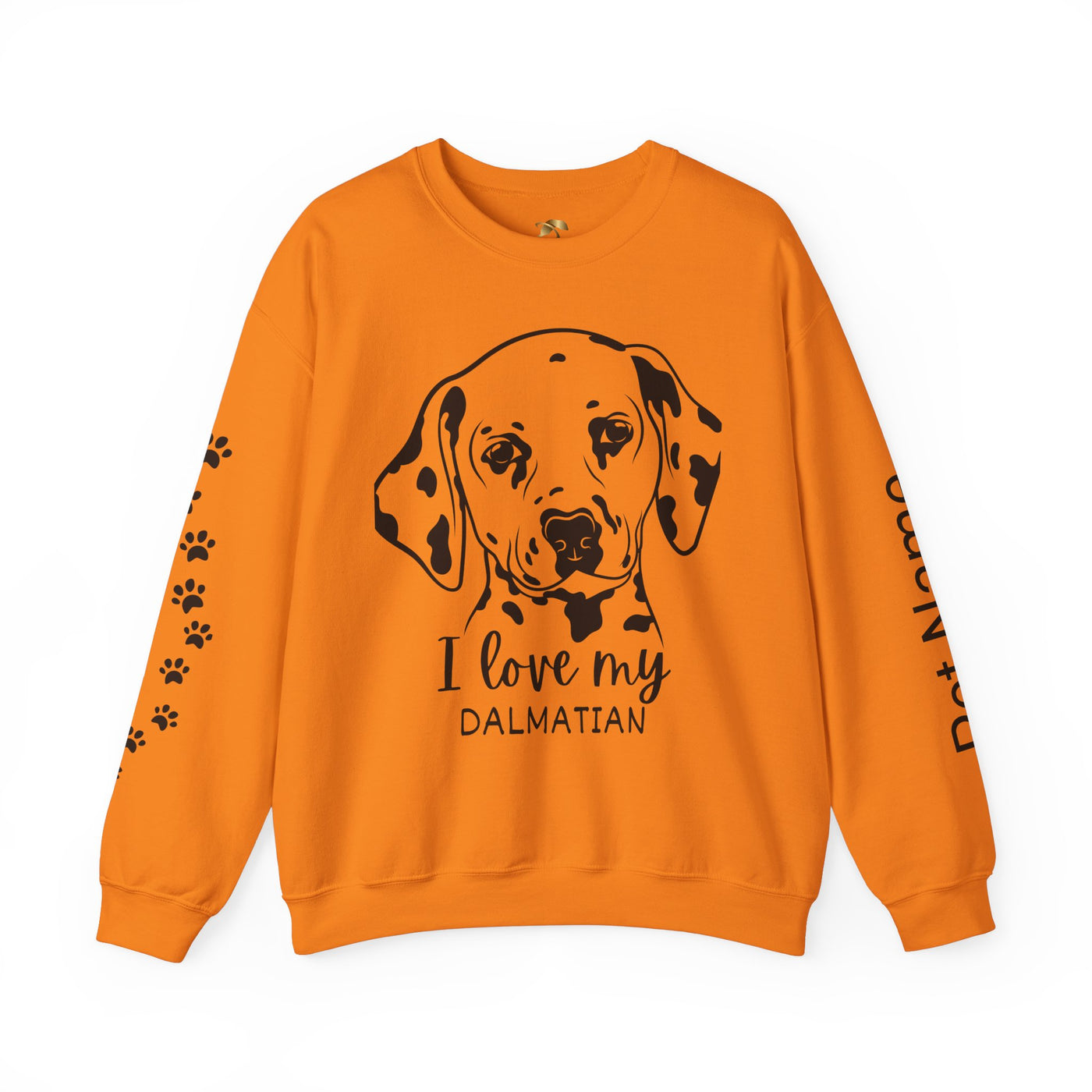 Damatian Dog Lover Sweatshirt, Pet's Name Personalized Gift Idea, Frenchie Dog Owner Apparel, Custom Dog Paw Print Jumper, Comfy Crewneck
