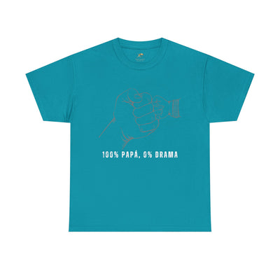 100 Percent Papá 0 Percent Drama Shirt | Funny Spanish Dad Tee | Fathers Day Gift for Dad| Cool Latino Dad Shirt | Parent Humor Graphic Tee