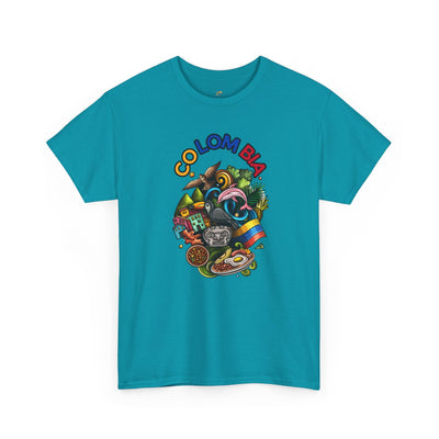 Colorful Unisex Heavy Cotton Tee with Joyful Message, Fun T-Shirt, Cas