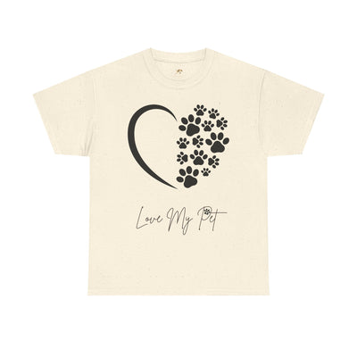 Pet Lover Unisex Heavy Cotton Tee, Love My Pet Shirt, Dog Cat Owner Gift, Animal Lover Apparel, Pet Tee - NOTALIFY