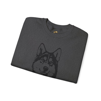 Husky Lover Sweatshirt, Pet's Name Personalized Gift Idea, Husky Dog Owner Apparel, Custom Dog Paw Print Jumper, Comfy Crewneck - NOTALIFY