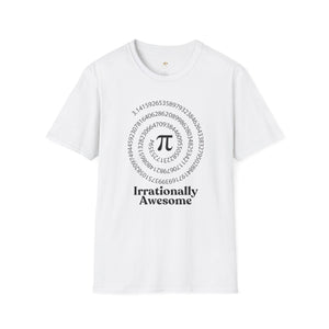 Pi Day Unisex Softstyle T-Shirt, Math Geek Gift, Irrationally Awesome 