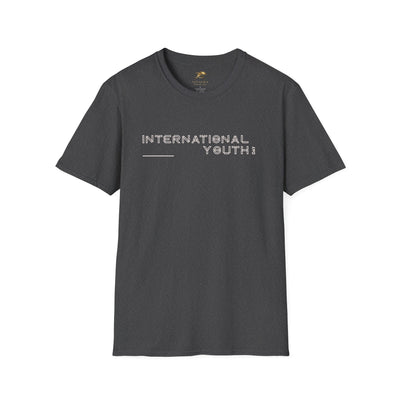 Unisex charcoal softstyle t-shirt with International Youth Day text, lightweight 100% cotton, classic fit, ethically made