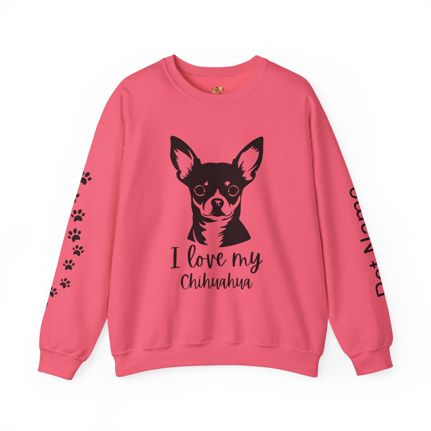 Chihuahua Lover Sweatshirt, Pet's Name Personalized Gift Idea, Chihuahua Dog Owner Apparel, Custom Dog Paw Print Jumper, Comfy Crewneck - NOTALIFY