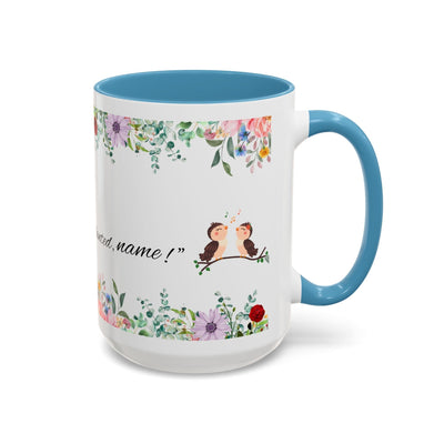 Inspirational ceramic cup with floral design and motivational quote, ideal for tea or coffee lovers.