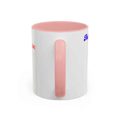 Infinity Butterfly Mug with pink handle, 11oz or 15oz, universe theme, inspirational gift.
