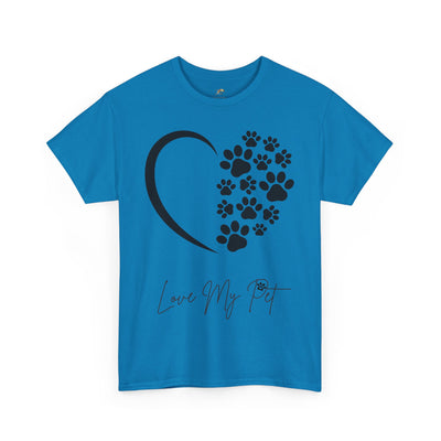 Pet Lover Unisex Heavy Cotton Tee, Love My Pet Shirt, Dog Cat Owner Gift, Animal Lover Apparel, Pet Tee - NOTALIFY