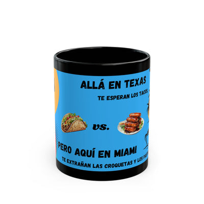 Fun Black Mug, Texas vs Miami Theme, Perfect Gift for Coffee Lovers, Birthday, Parties, Moving to Texas, Leaving Miami, Texas - NOTALIFY