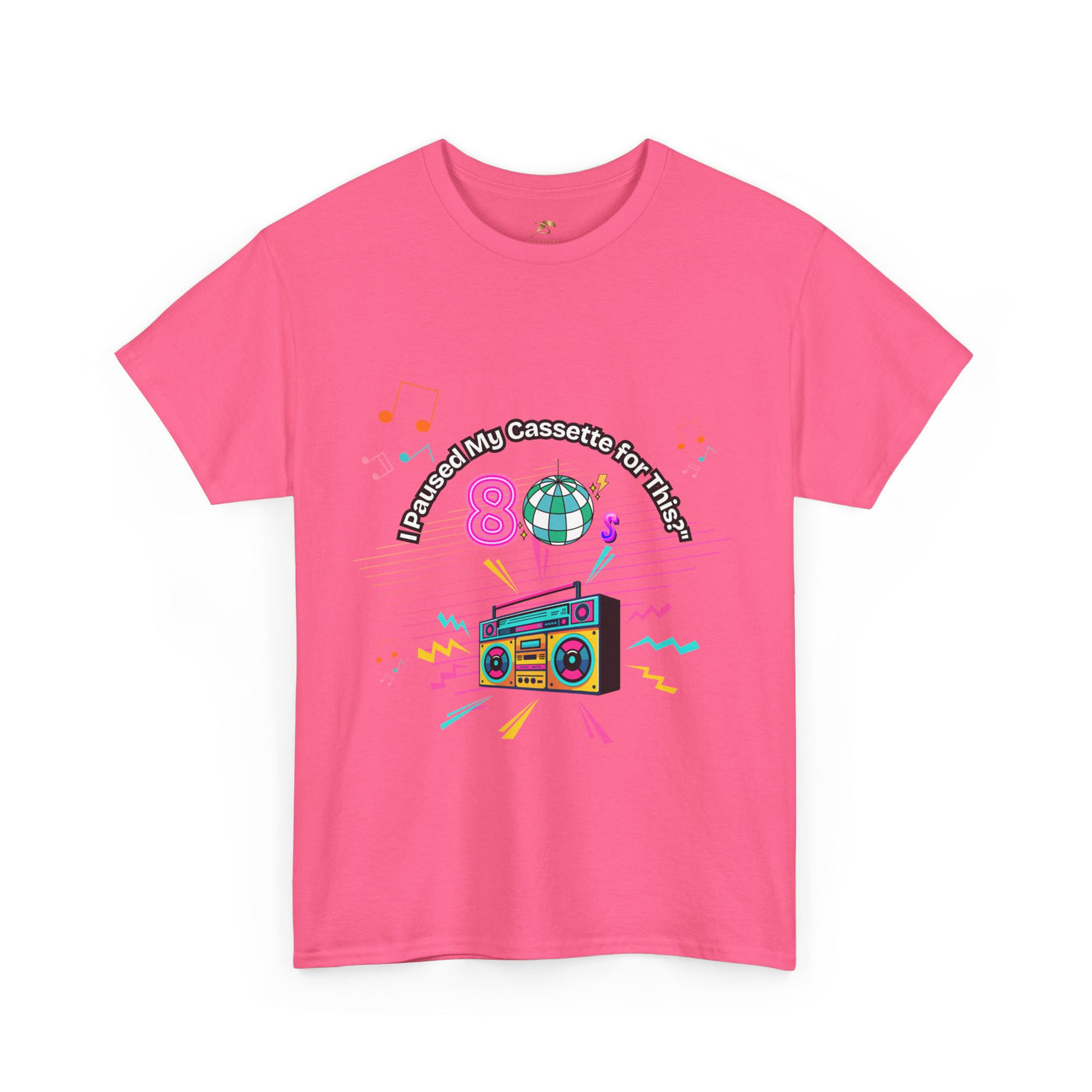 Retro Cassette Tape Unisex Heavy Cotton Tee, Vintage Music Lover Shirt, 80s Nostalgia Graphic Tee, Pause Cassette Player Shirt, Mixtape Fan - NOTALIFY