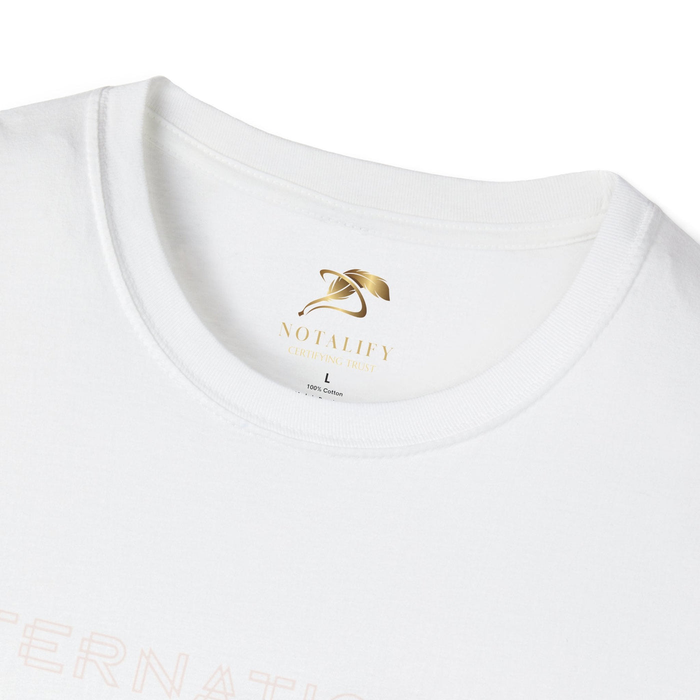 White unisex softstyle t-shirt made from 100% cotton with crew neckline, designed for International Youth Day celebration.