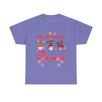 Dog Lover Unisex Tee, Animal Parent Tshirt, My Kids Have Paws Shirt, Cute Puppy Graphic Tee, Pet Owner Gift, Casual Dog Mom Dad Top - NOTALIFY